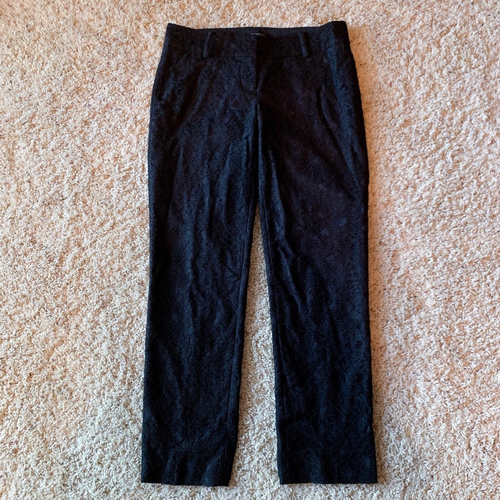 Ann Taylor black floral slacks